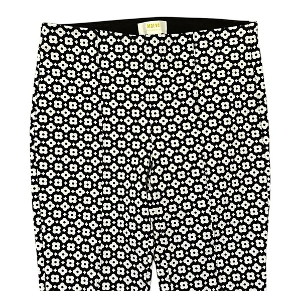 Maeve Kick Flare Pants Black White Flowers X-Small - Picture 2 of 5